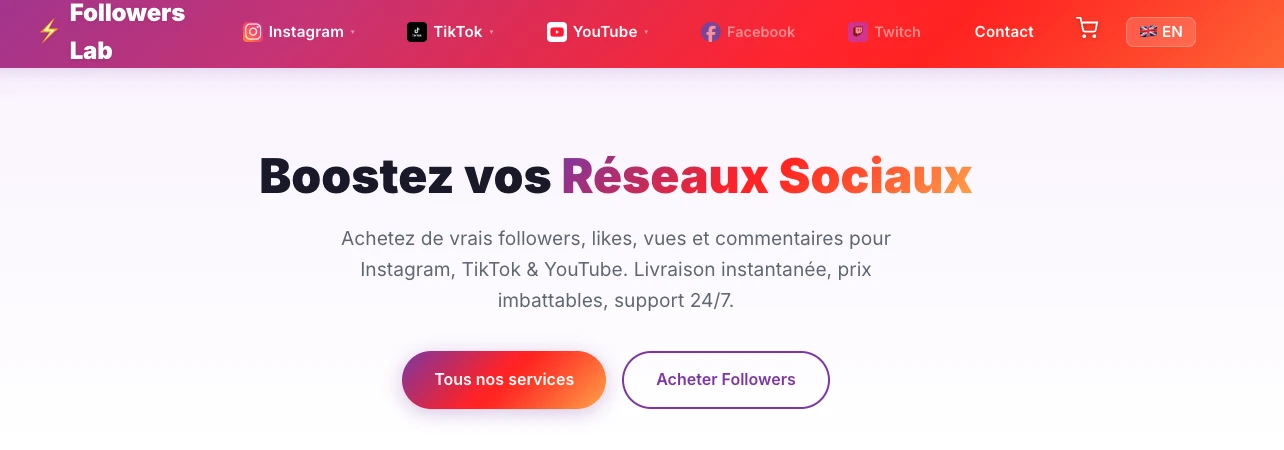 Comprar seguidores TikTok - Followers Lab plataforma líder en España